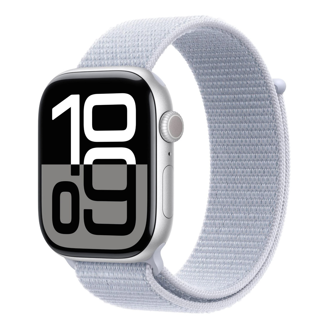 Apple Watch Series 10 42mm GPS + Cellular Silver Aluminium Case w/ Blue Cloud Sport Loop [Refurbished] - Excellent