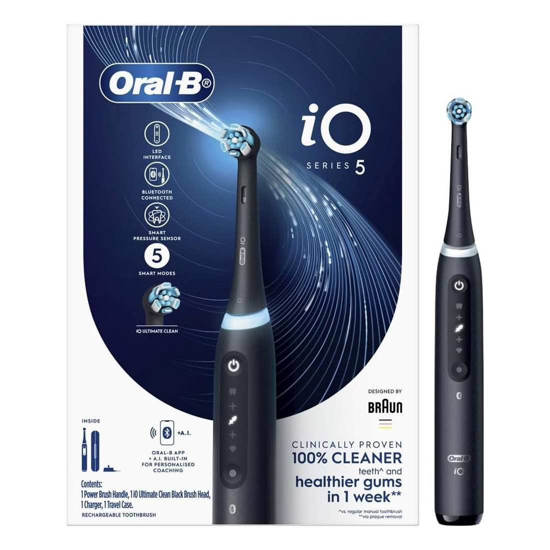 Oral-B iO 5 Series Electric Toothbrush w/ Travel Case - Black