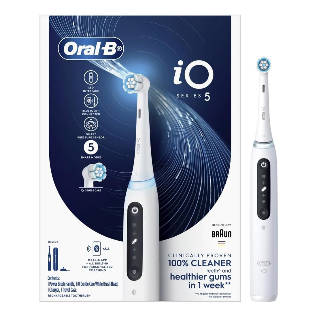 Oral-B iO 5 Series Electric Toothbrush / Travel Case - White