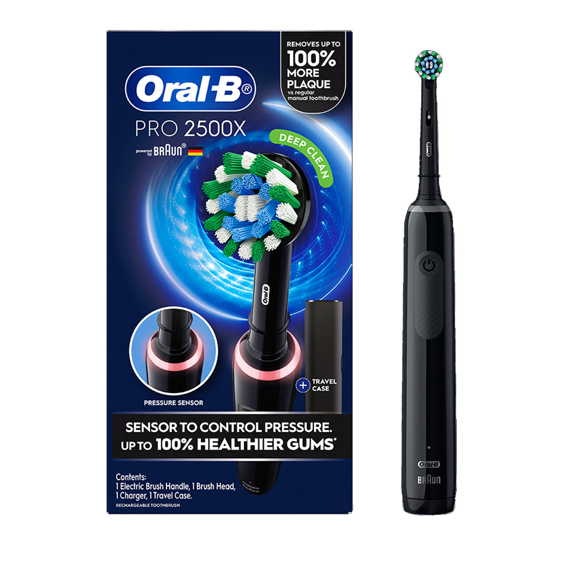 Oral-B Pro 2500X Electric Toothbrush w/ Travel Case - Black