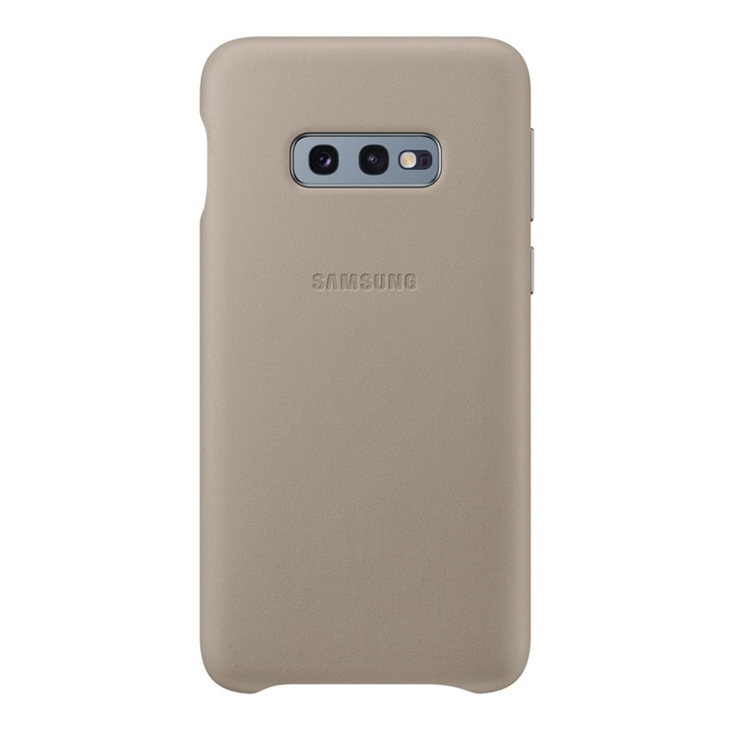 Samsung Galaxy S10e Leather Back Cover - Grey