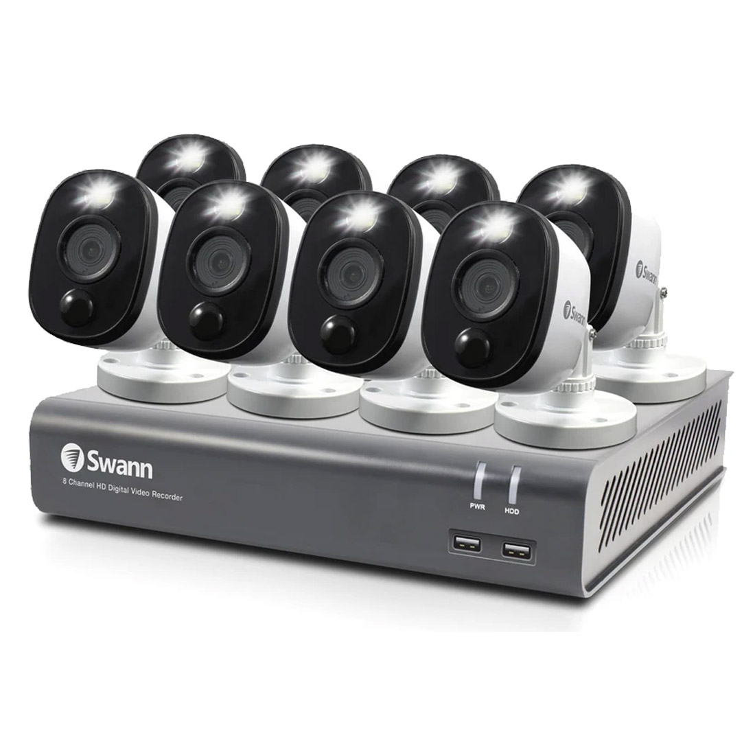 Swann 1080p Full HD 1TB HDD 8 x Thermal Sensing Weatherproof Cameras Home Security Kit SWDVK-845808WL
