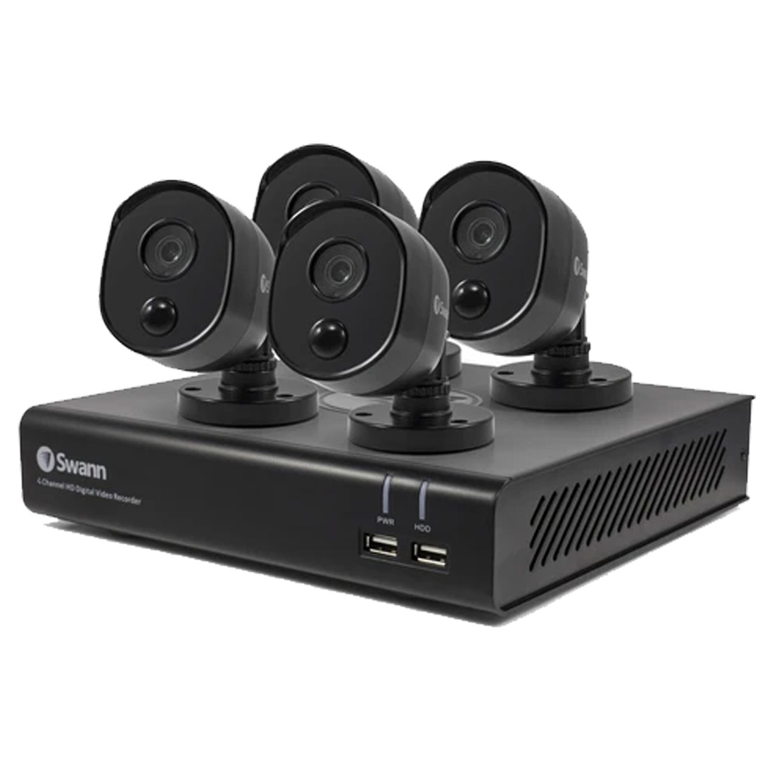 Swann 4 Channel DVR-4480 Full HD Security System w/ 4 x Thermal Sensing Cameras SWDVK-444804BV-AU - Black